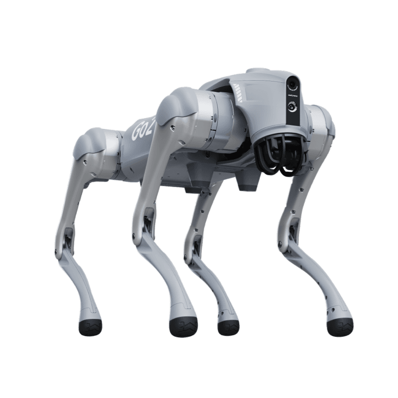 Unitree Go2 Pro standing at full height, front three-quarter view